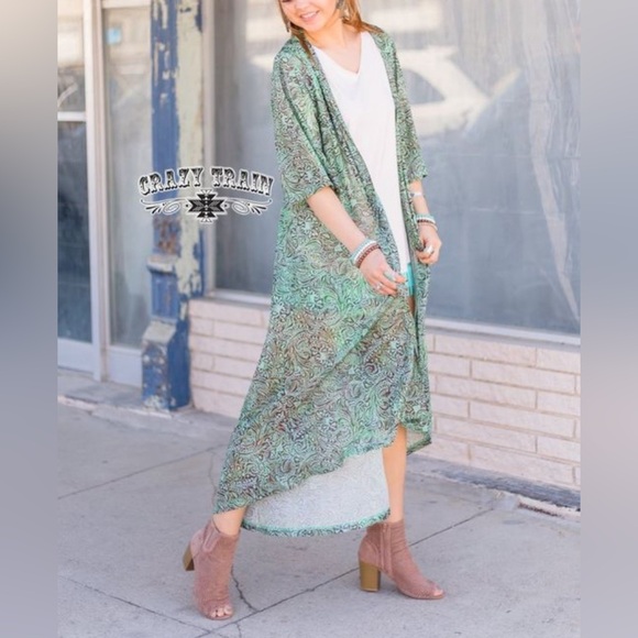 Women’s Paisley Praise Duster Crazy Train Sz S (NWT) - Picture 8 of 10